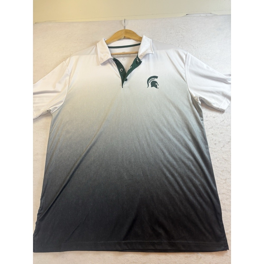 Michigan State Spartans Polo Shirt Men's‎ XL Gray Colosseum Ombre Golf